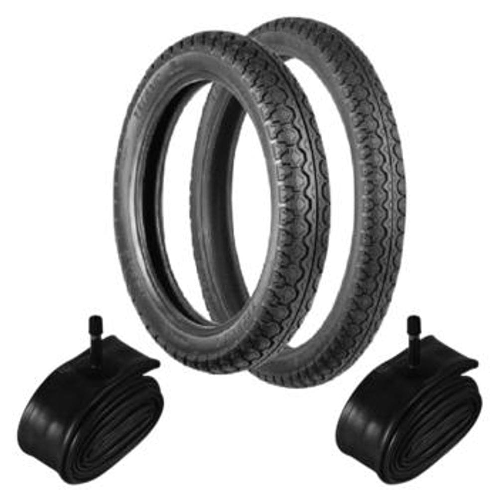 Kit Pneu Biz 100 60/100-17 + 80/100-14 Tiger Technic + Câmara