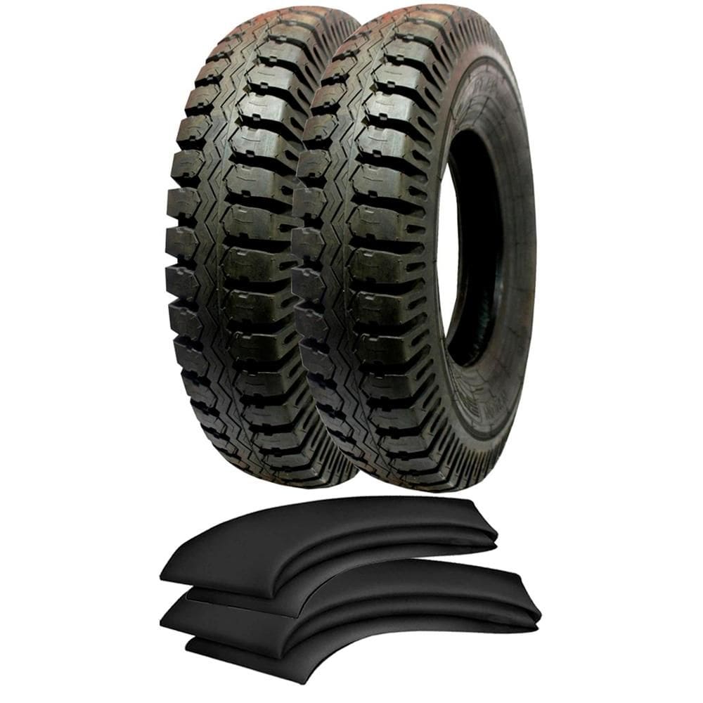 Kit 2 Pneus 750-16 116/114L 10 Lonas At59 Anteo + 2 Camaras TR15