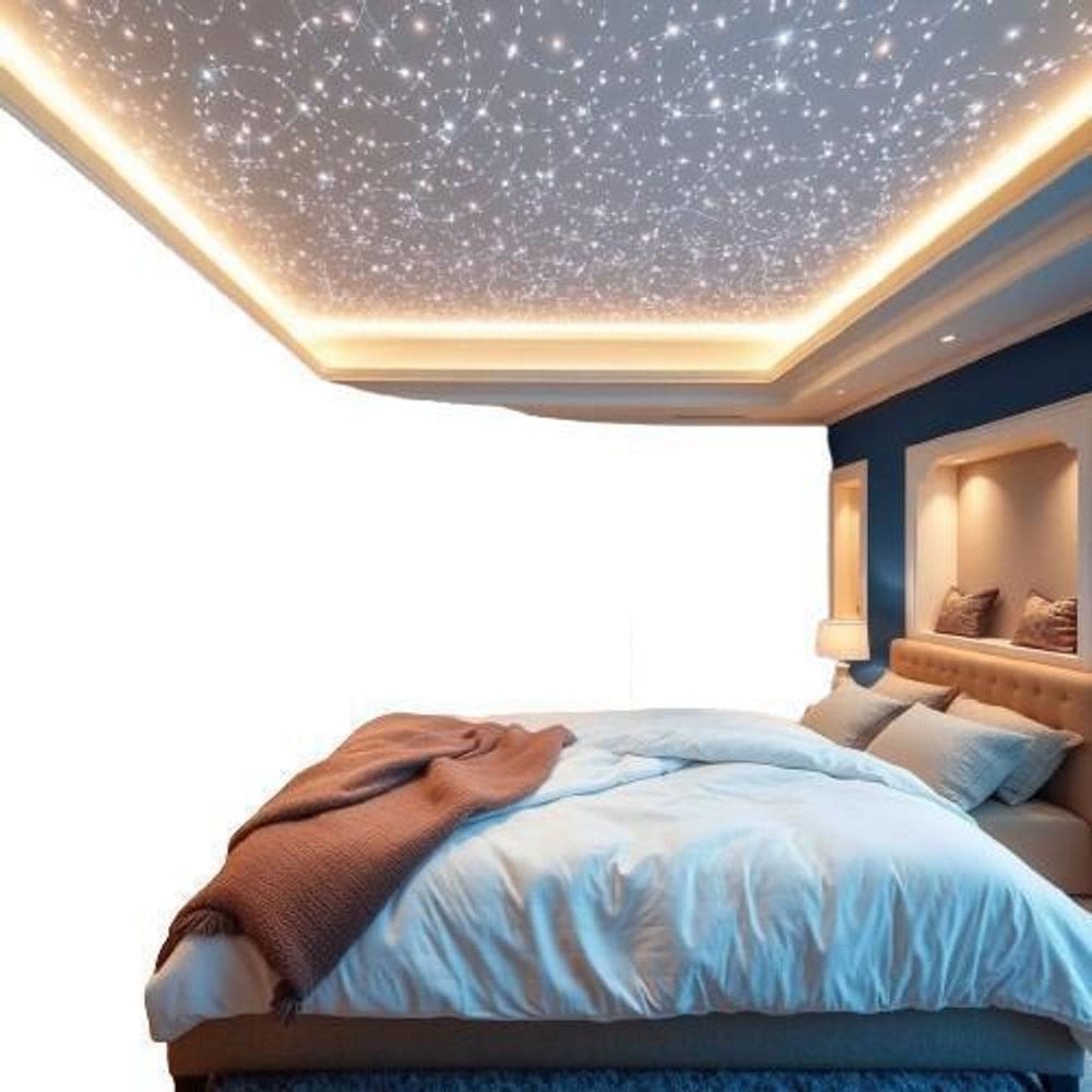 Kit Mix Fibra Ótica Estrelado Branco 100 Pontos Iluminação