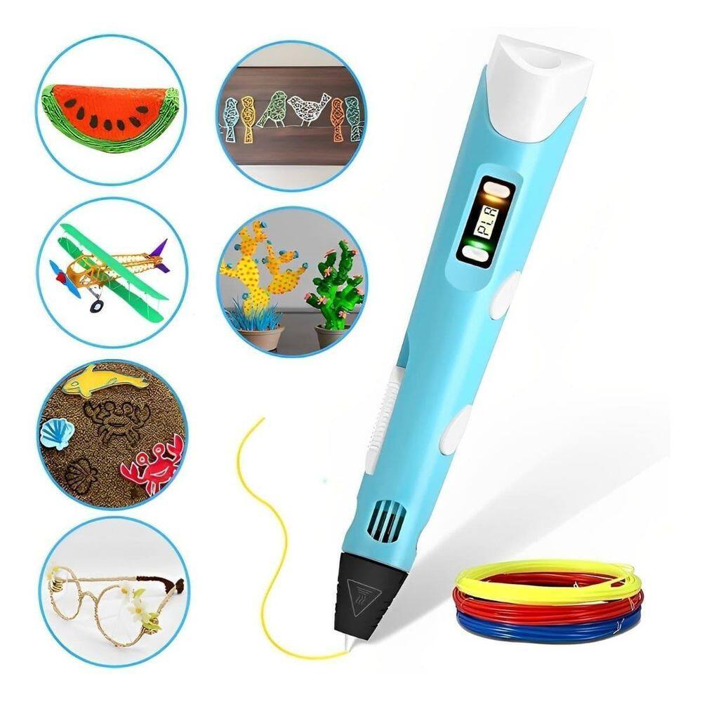 Caneta 3D Infantil Com Refil De Filamento Variado
