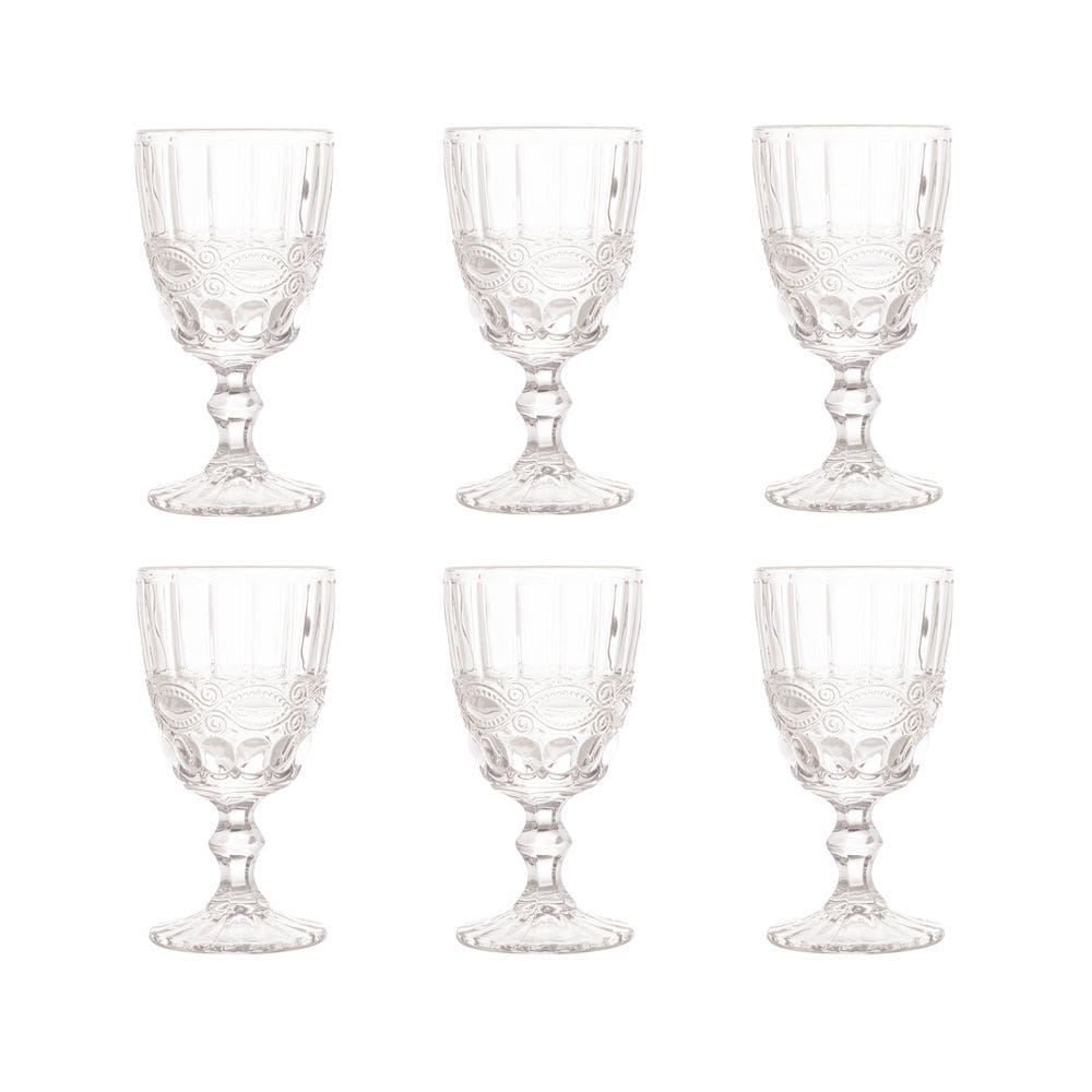 Conjunto 6 Taças de Vidro Para Água Libélula Transparente 325ml Lyor