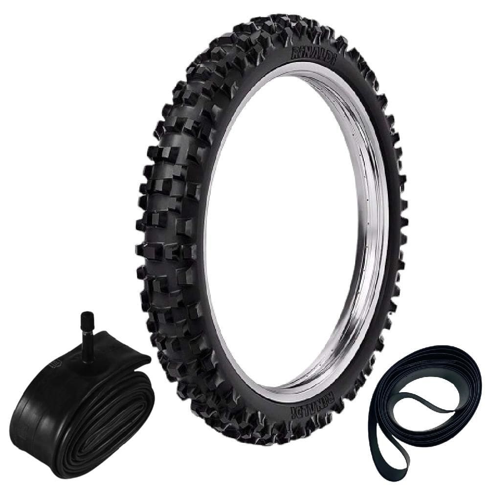 Kit Pneu Xr 250 Tornado Crf 230 Ttr 230 80/100-21 51m Rw33 Rinaldi + Camara + Cinta