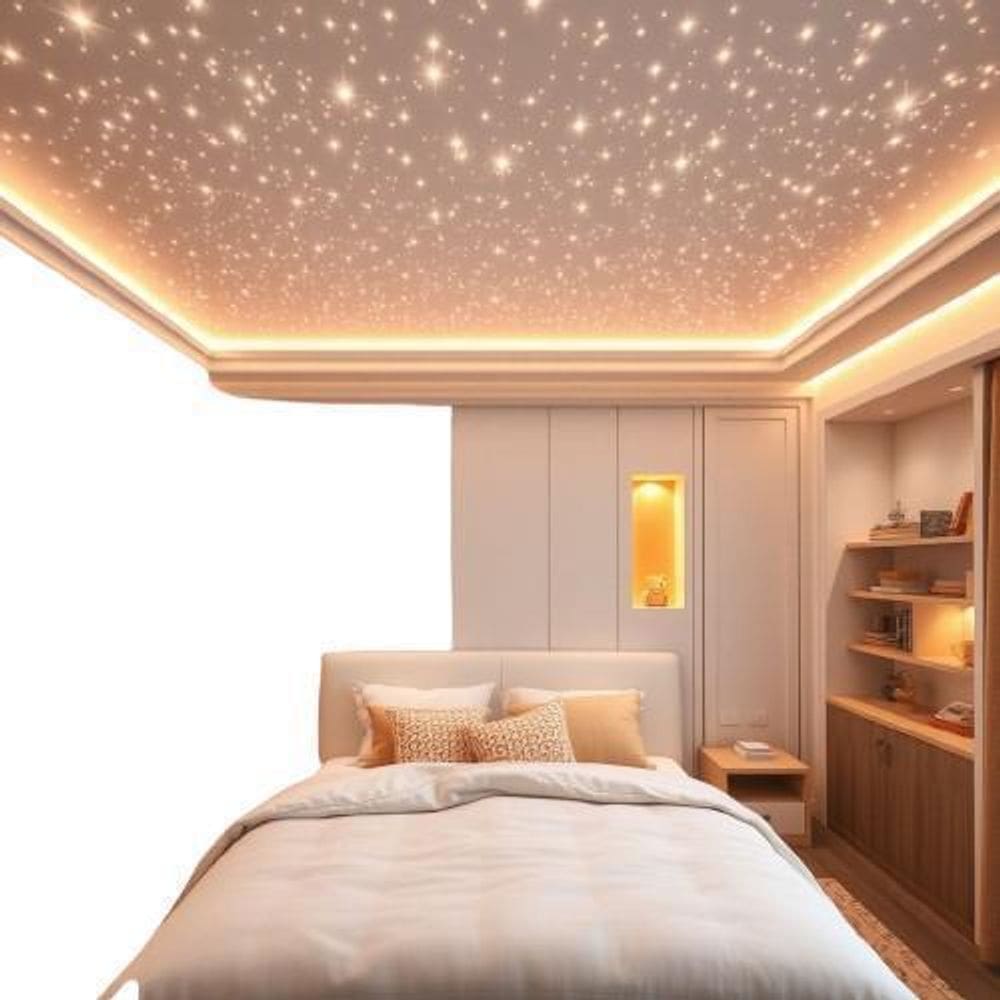 Kit Decorativo 100 Fibra Ótica Branco Efeito Luz No Teto