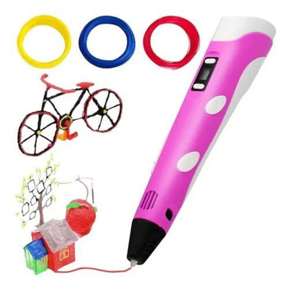 2X Caneta 3D Impressão Tridimensional Infantil