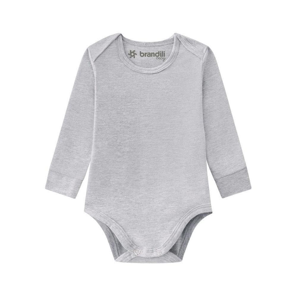 Body básico bebê unissex de cotton Brandili Baby-CINZA