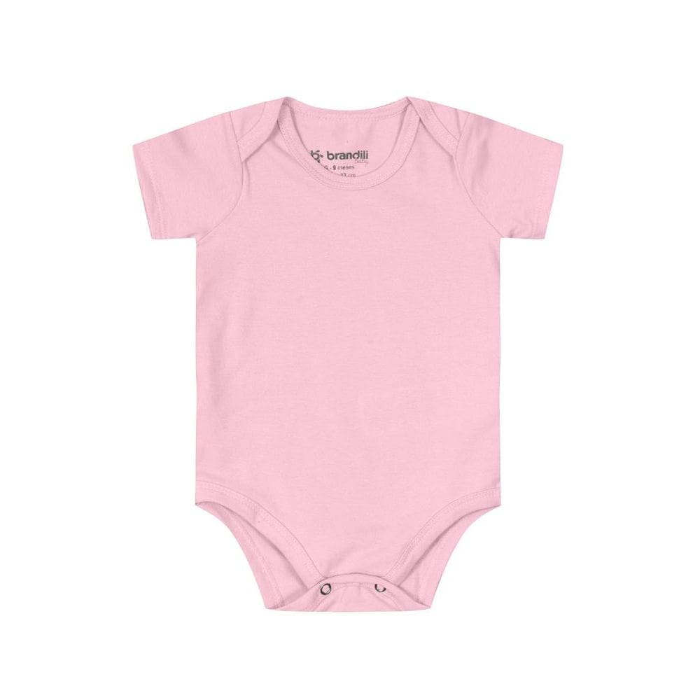 Body bebê unissex em cotton Brandili-Rosa