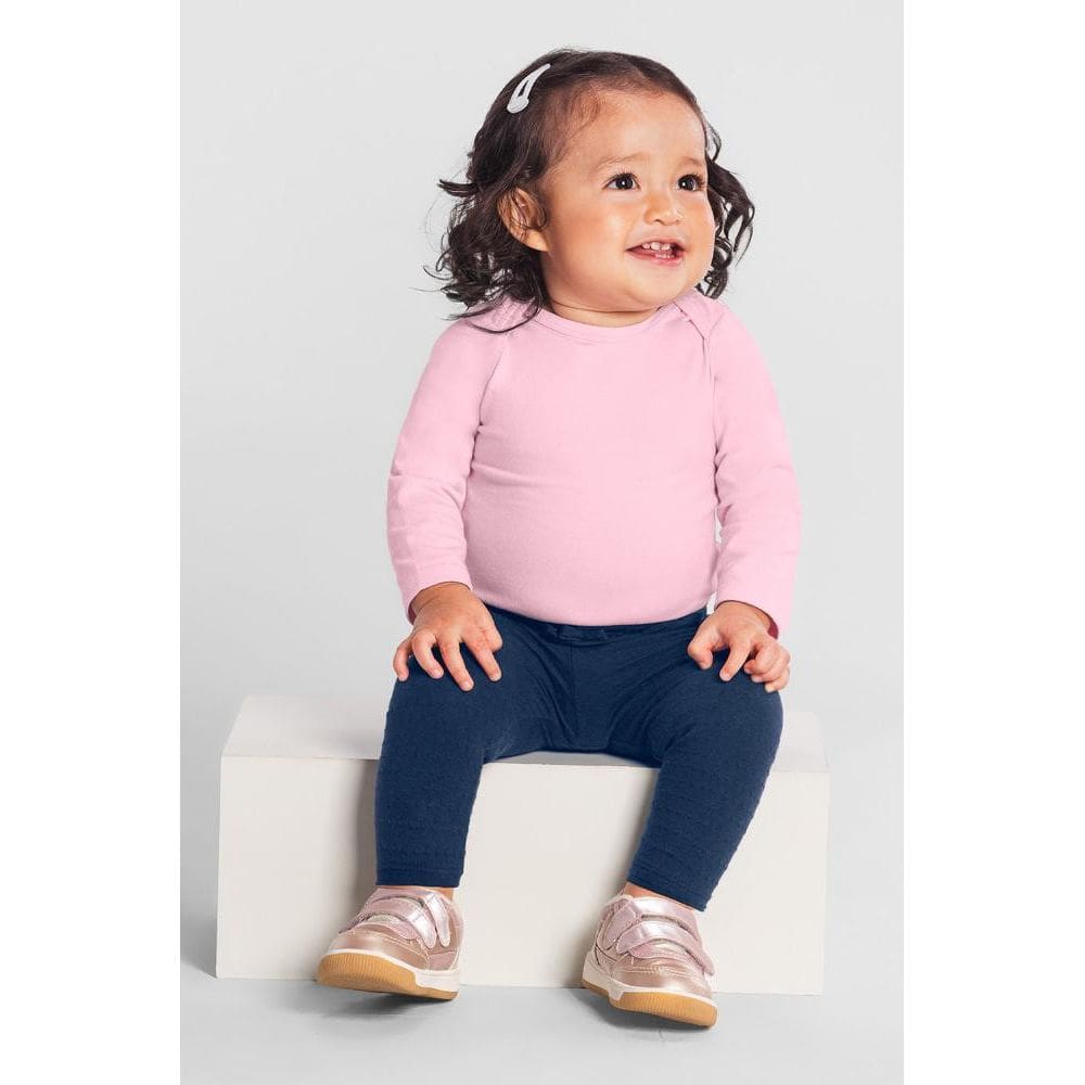 Body bebê unissex manga longa em cotton Brandili-Rosa