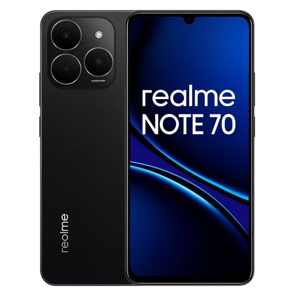 Smartphone realme Note 70 256GB 8GB RAM Tela 6.74 Câmera 50MP Bateria 6300mAh Dual SIM Android Preto
