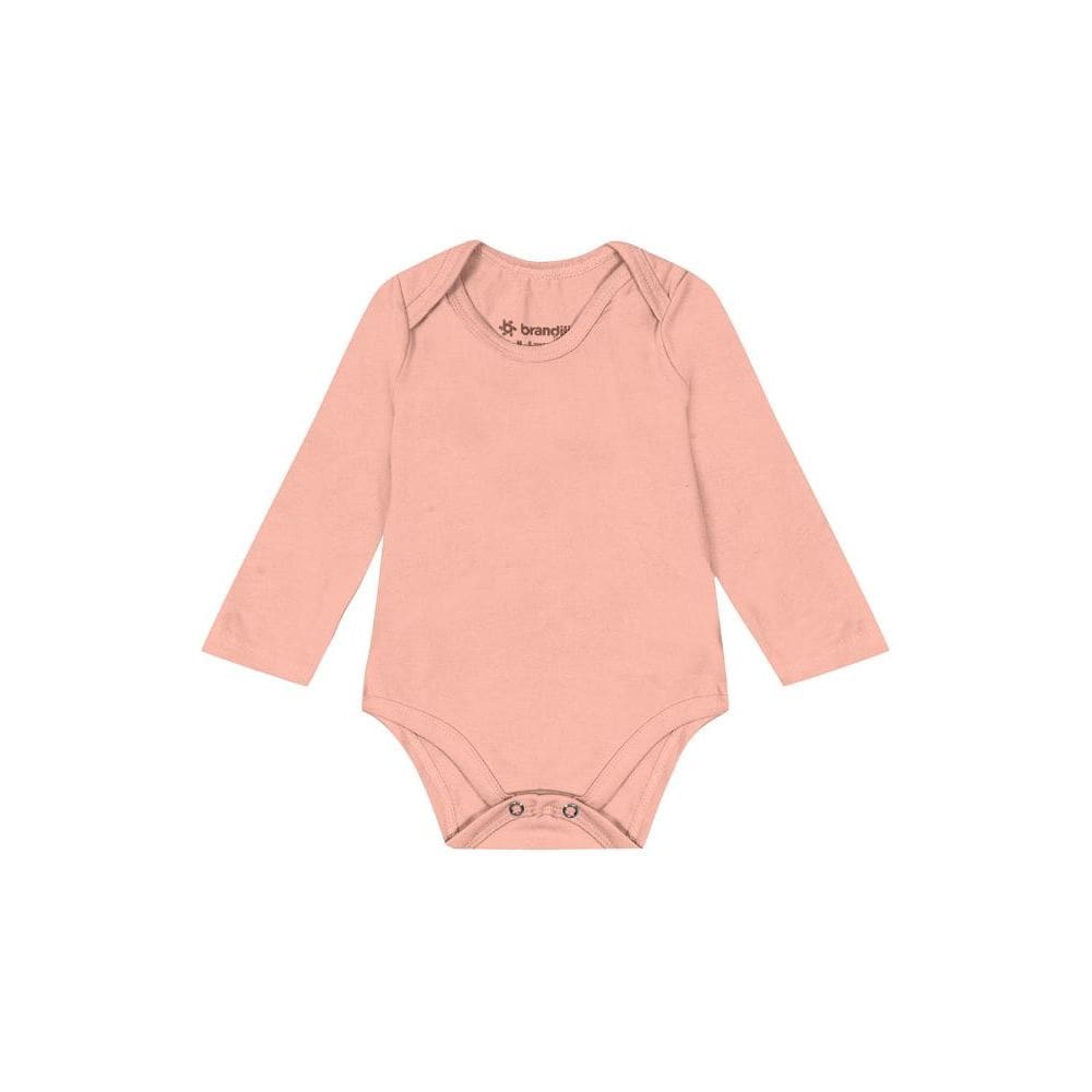 Body bebê unissex manga longa em cotton Brandili-Rosa