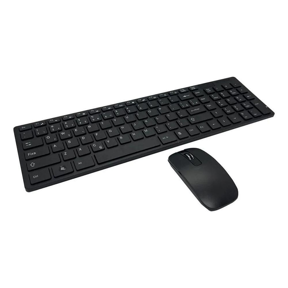 2X Kit Teclado E Mouse Wireless Sem Fio Ultra Slim 2.4Ghz Le