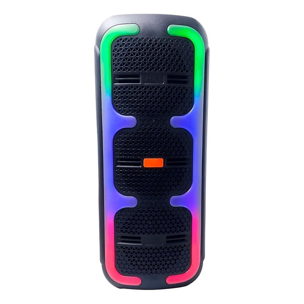 Caixa De Som Bluetooth 50W Rgb Led Recarregável Usb/Fm