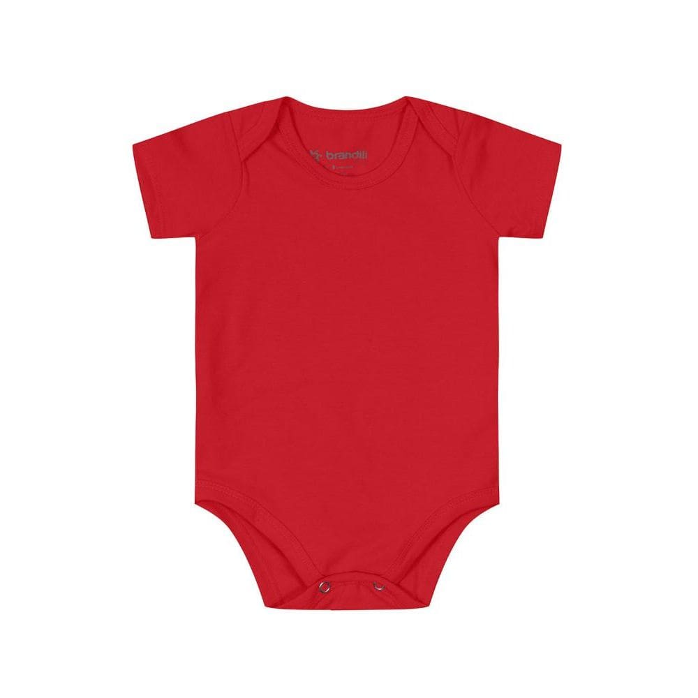 Body bebê unissex em cotton Brandili-Vermelho
