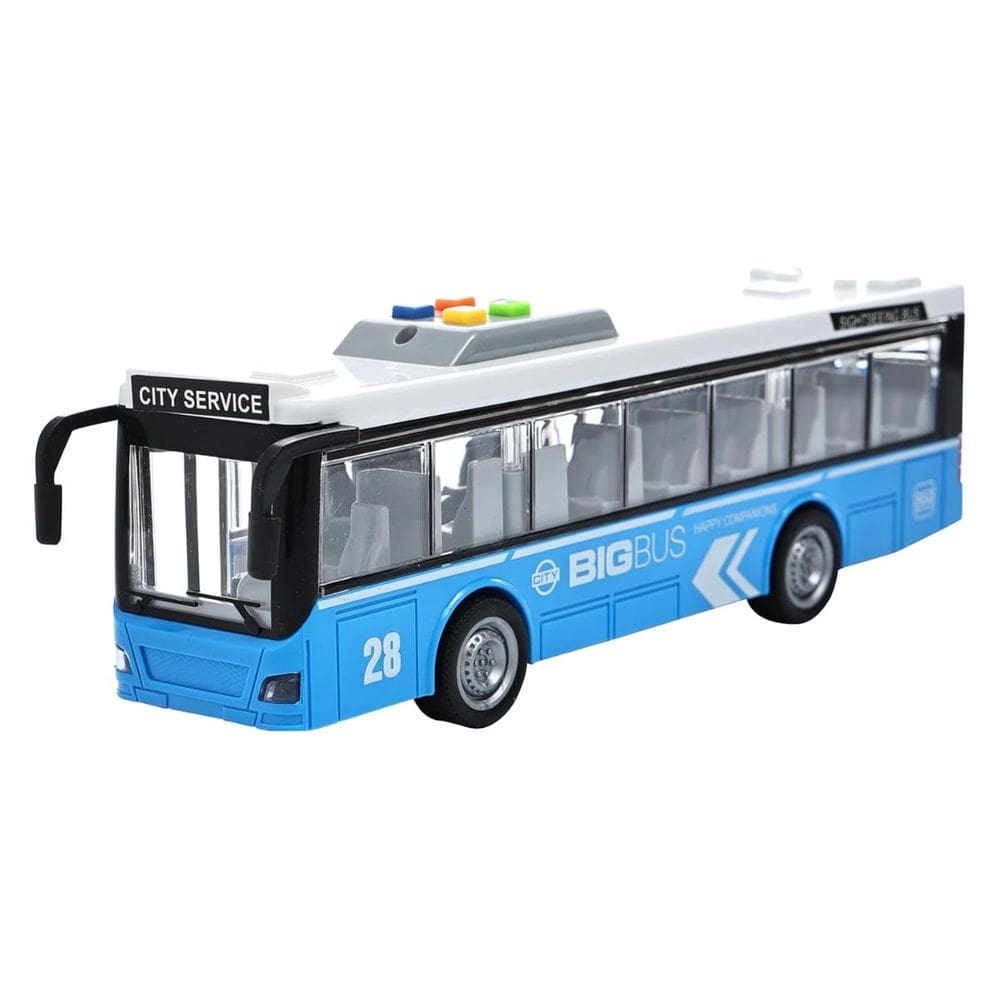 Ônibus Urbano de Brinquedo Mega City com Fricção Iluminação Portas Abrem Engrenagem BBR Toys