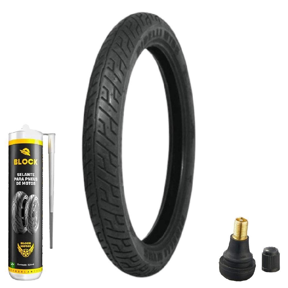 Pneu Cbx Cg Titan Factor 275-18 Tubeless Mt65 Pirelli + Selante + Bico