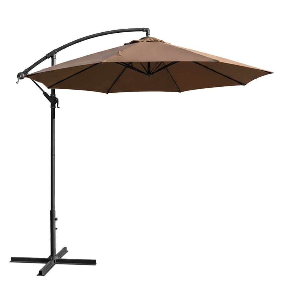 Ombrelone Lateral Suspenso 3m Guarda Sol Piscina Jardim Kauai Marrom - AMZ