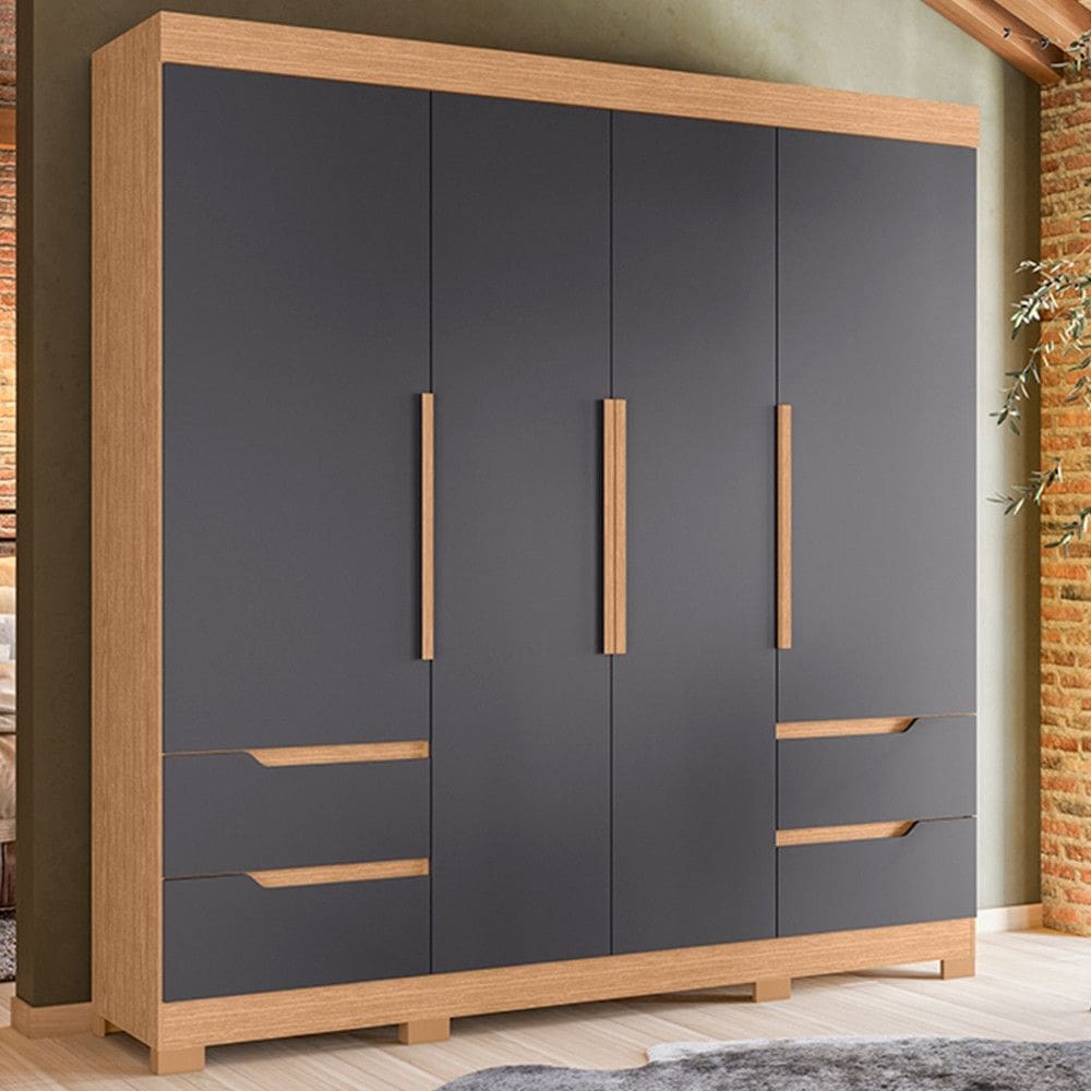 Guarda-Roupa 4 Portas 4 Gavetas Vivacce Albatroz