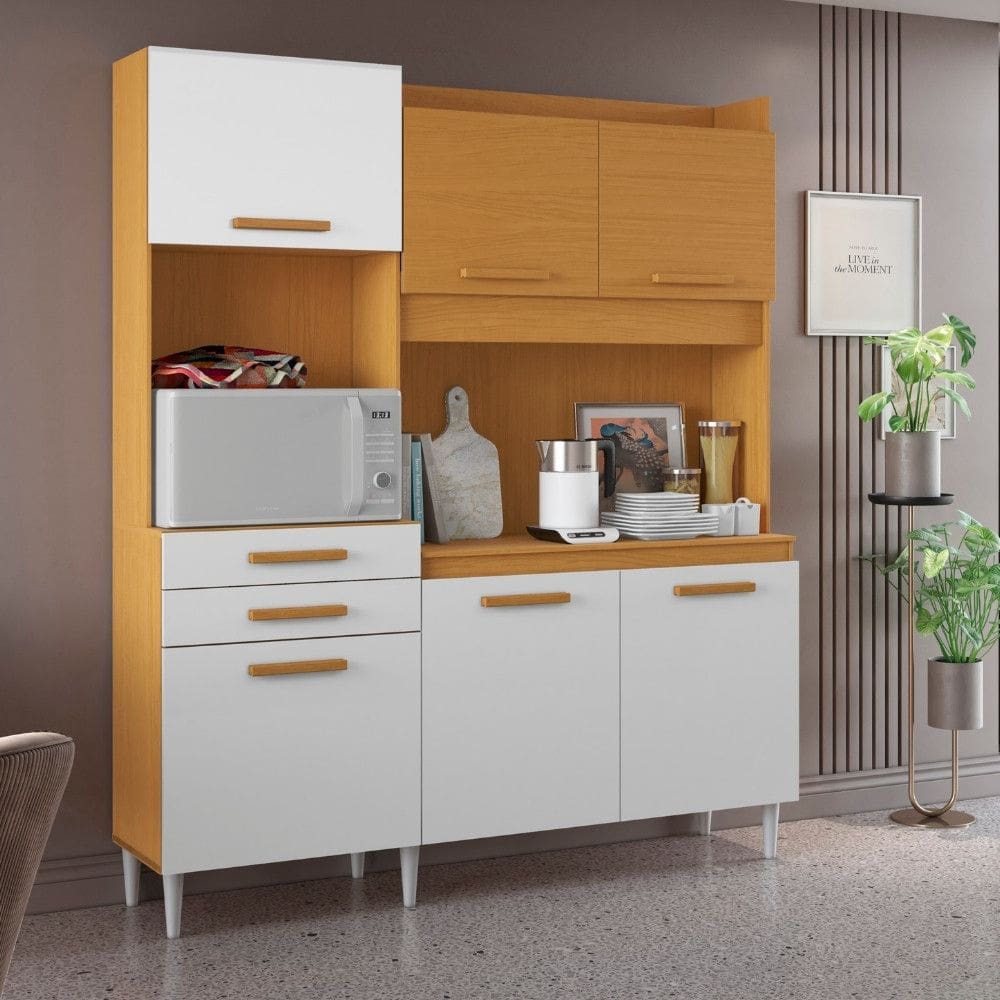 Cozinha Compacta 6 Portas 2 Gavetas com Tampo Selena Aramoveis