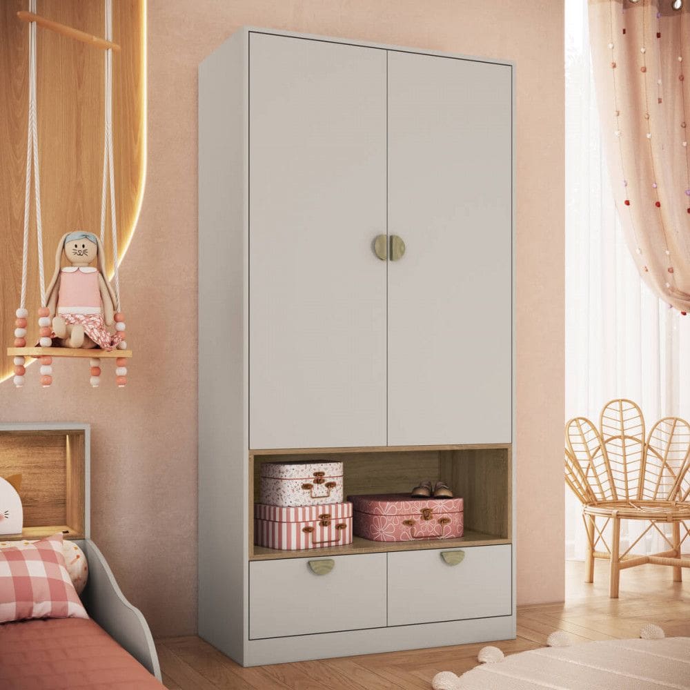 Guarda Roupa Infantil 2 Portas 2 Gavetas Lille Art in M?veis