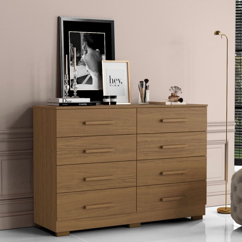 Comoda 8 Gavetas com Pes 2014148 Aramoveis