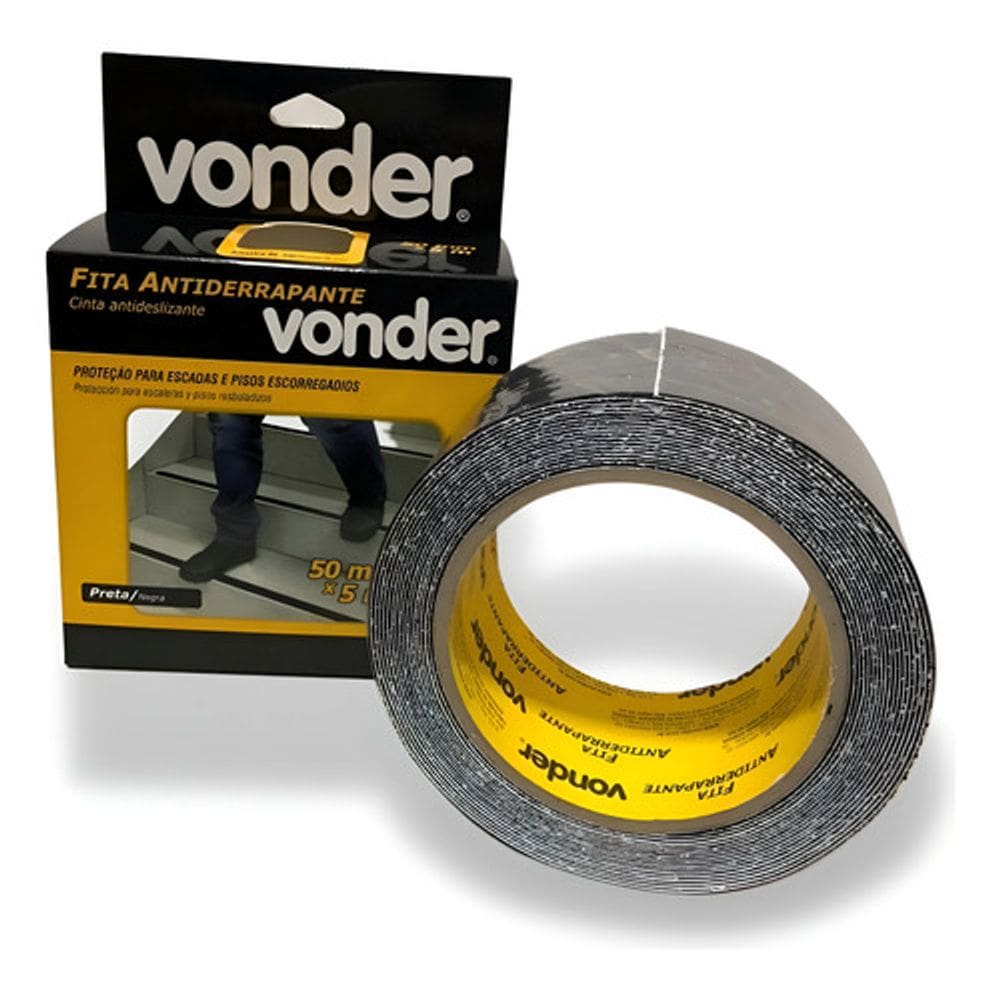 Fita Antiderrapante Lixa Para Pisos Escorregadios 5m X 50mm Preto
