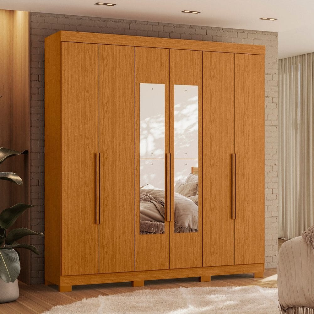 Guarda Roupa Casal com Espelho 6 Portas Vinci Albatroz