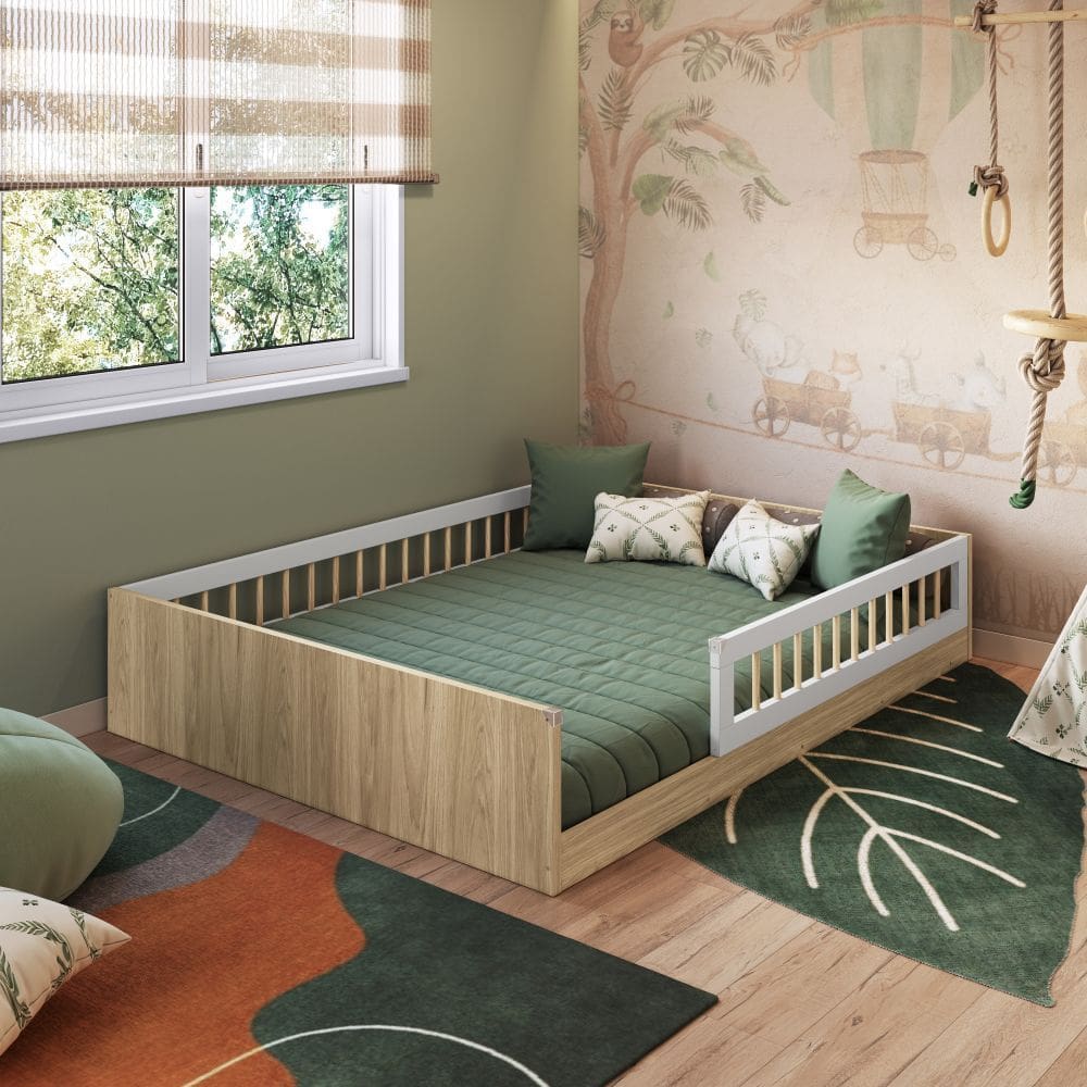 Cama Infantil Casal Montessoriana Affeto Completa Moveis