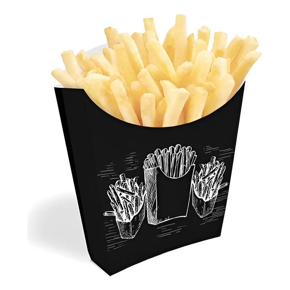 Caixinha Batata Frita Preta Premium  100Un  - Resistente E E