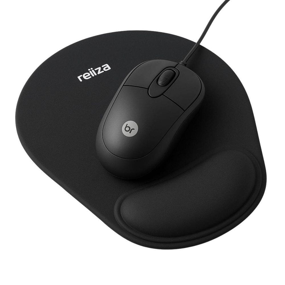 Kit Escritório Mouse Bright 0106 E Mousepad Reliza Comfort