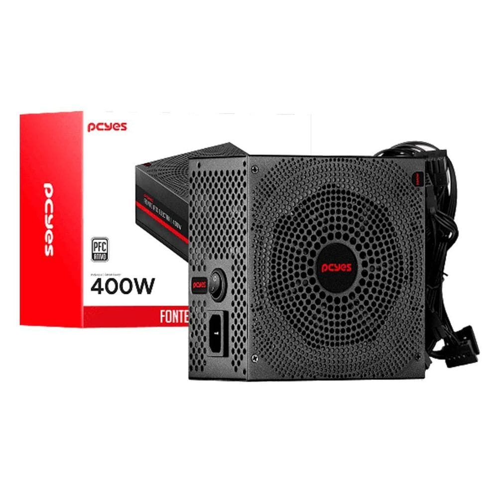 Fonte Gamer Pcyes Atx Electra 400W 80 Plus White Pfc Ativo