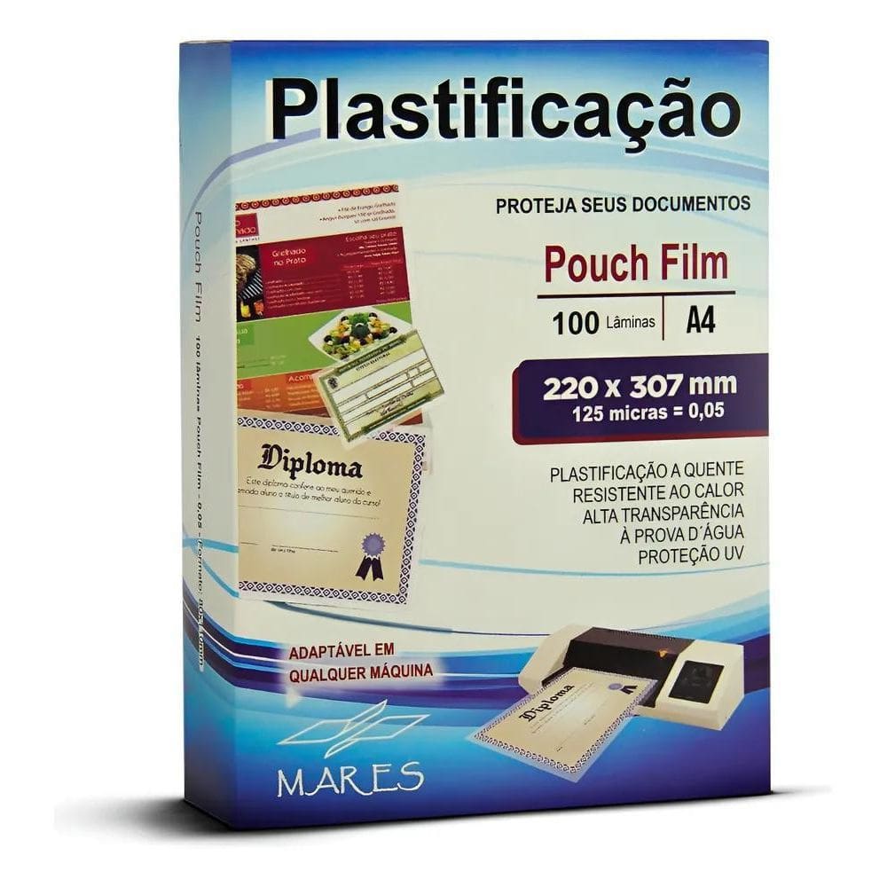 Plástico A4 Mares 125 Micras: Proteção Durável E Acabamento