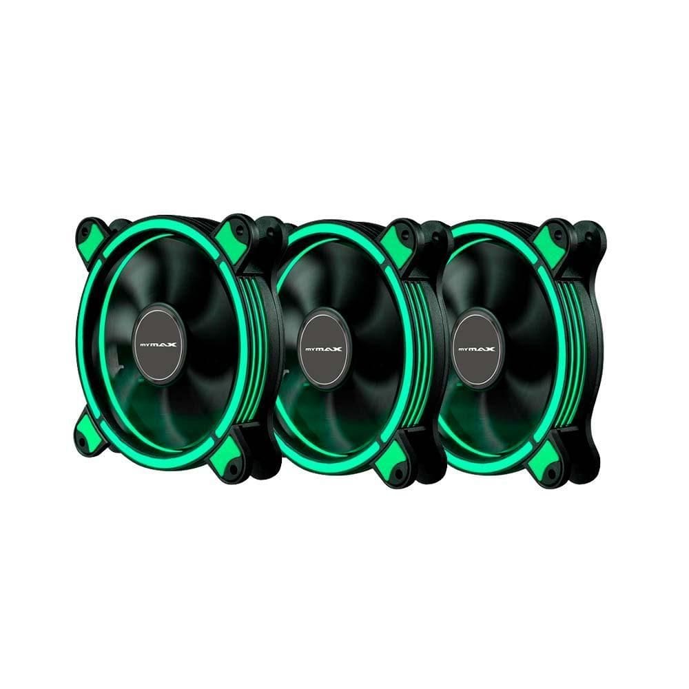 Kit 3X Fan Cooler 120Mm 1.500 Rpm Mymax Spectrum - Verde