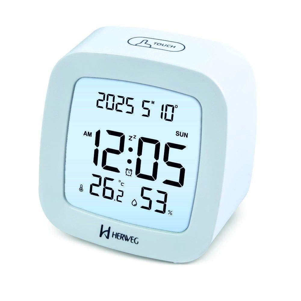 Despertador Digital Branco Herweg 2996