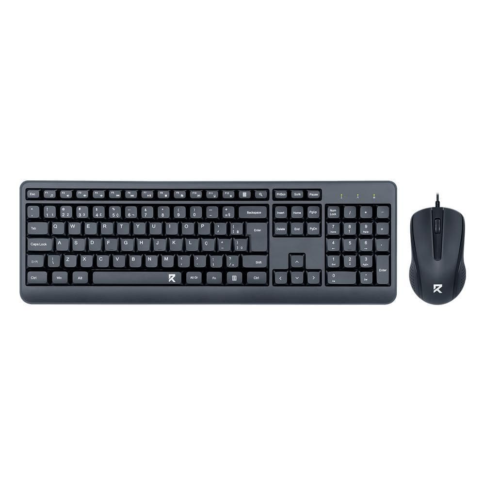 Kit Mouse E Teclado Redragon R Office Bs-7092 Com Fio Preto