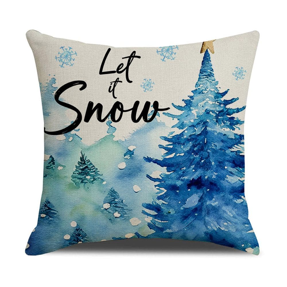 Capas de almofada Nordic Watercolor Christmas Linen 45x45cm
