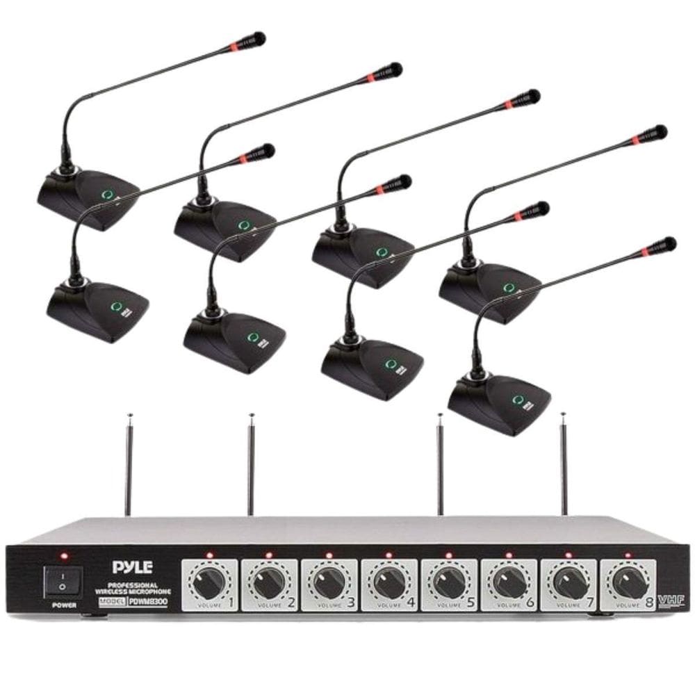 Sistema Microfone Gooseneck Sem Fio Conferência Pyle Pro