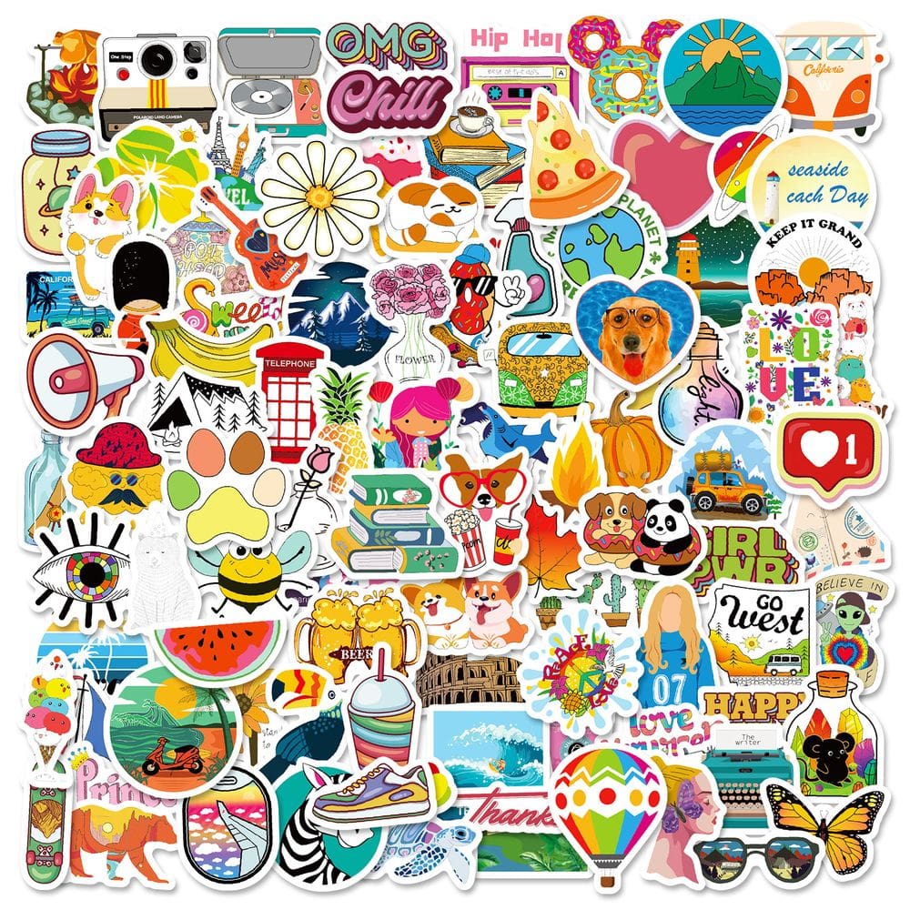 Pacote de adesivos Cute Monster & Animal, 100 unidades de vinil impermeável