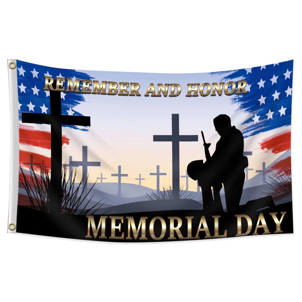 Bandeira: Memorial Day, poliéster, 90x150cm com design Remember