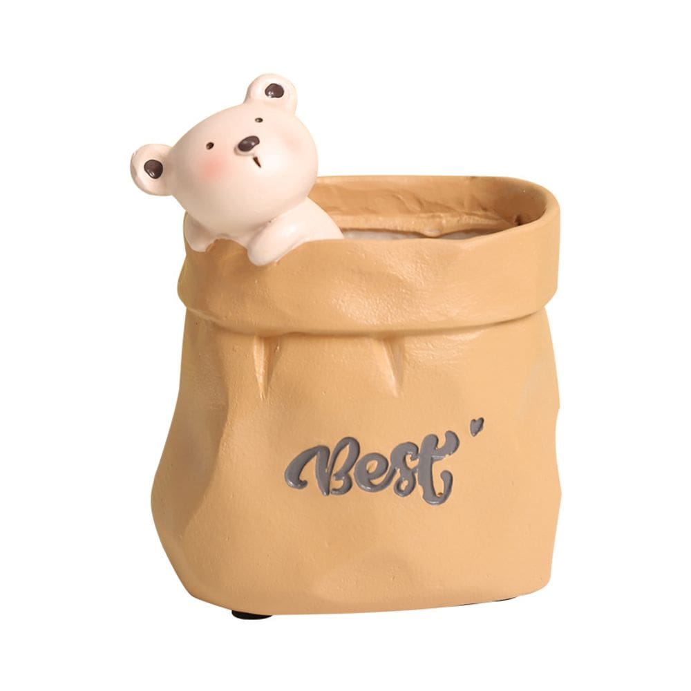 Vaso de plantas de resina criativo Flowerpot Cartoon Bear 140 g
