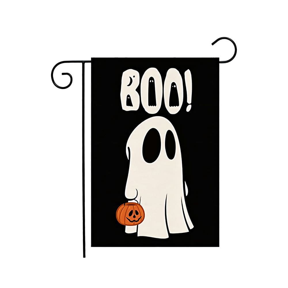Bandeira Halloween Ghost BOO! com design de abóbora 30x45cm