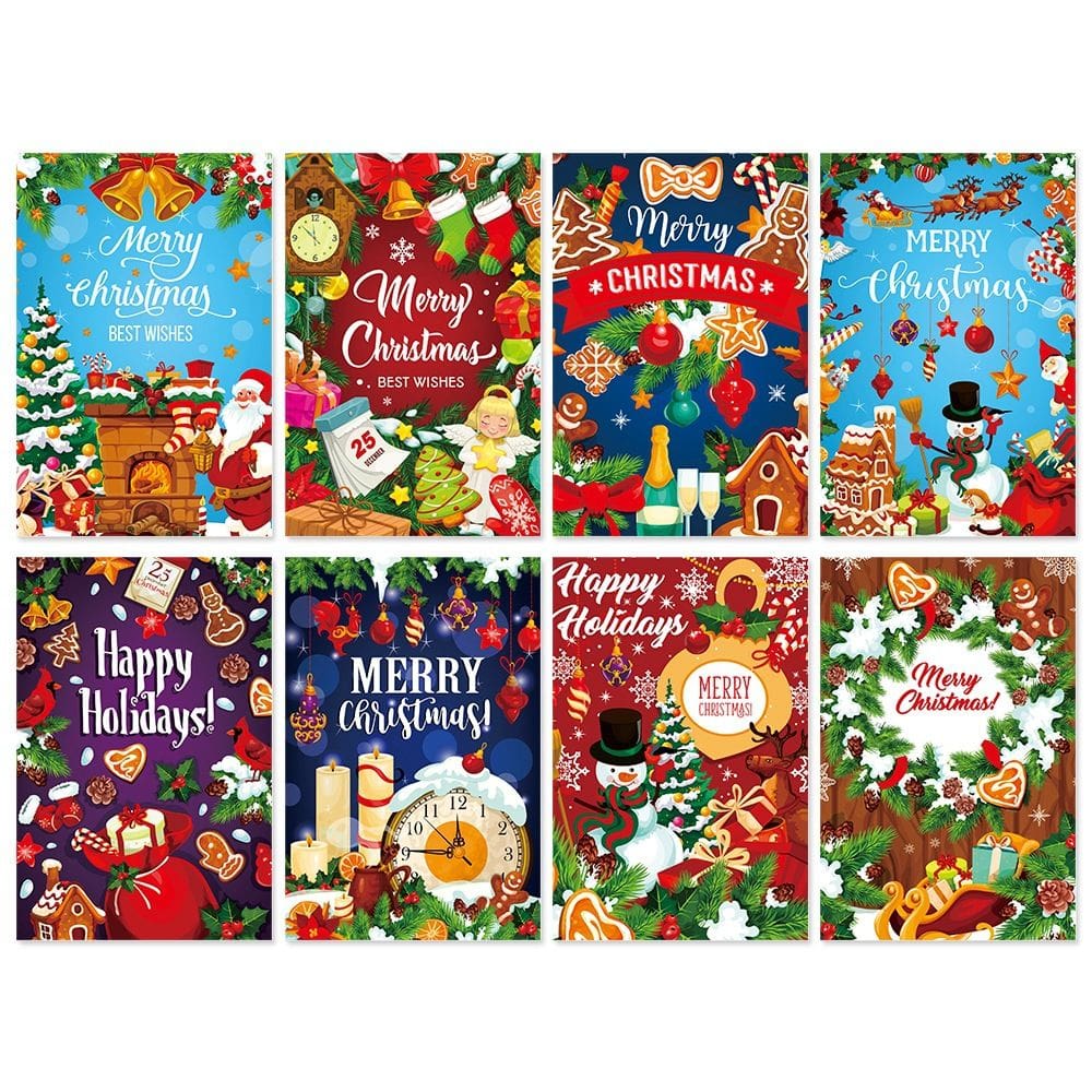 Adesivos de Natal para decoração de garrafas à prova d`água, 8 unidades