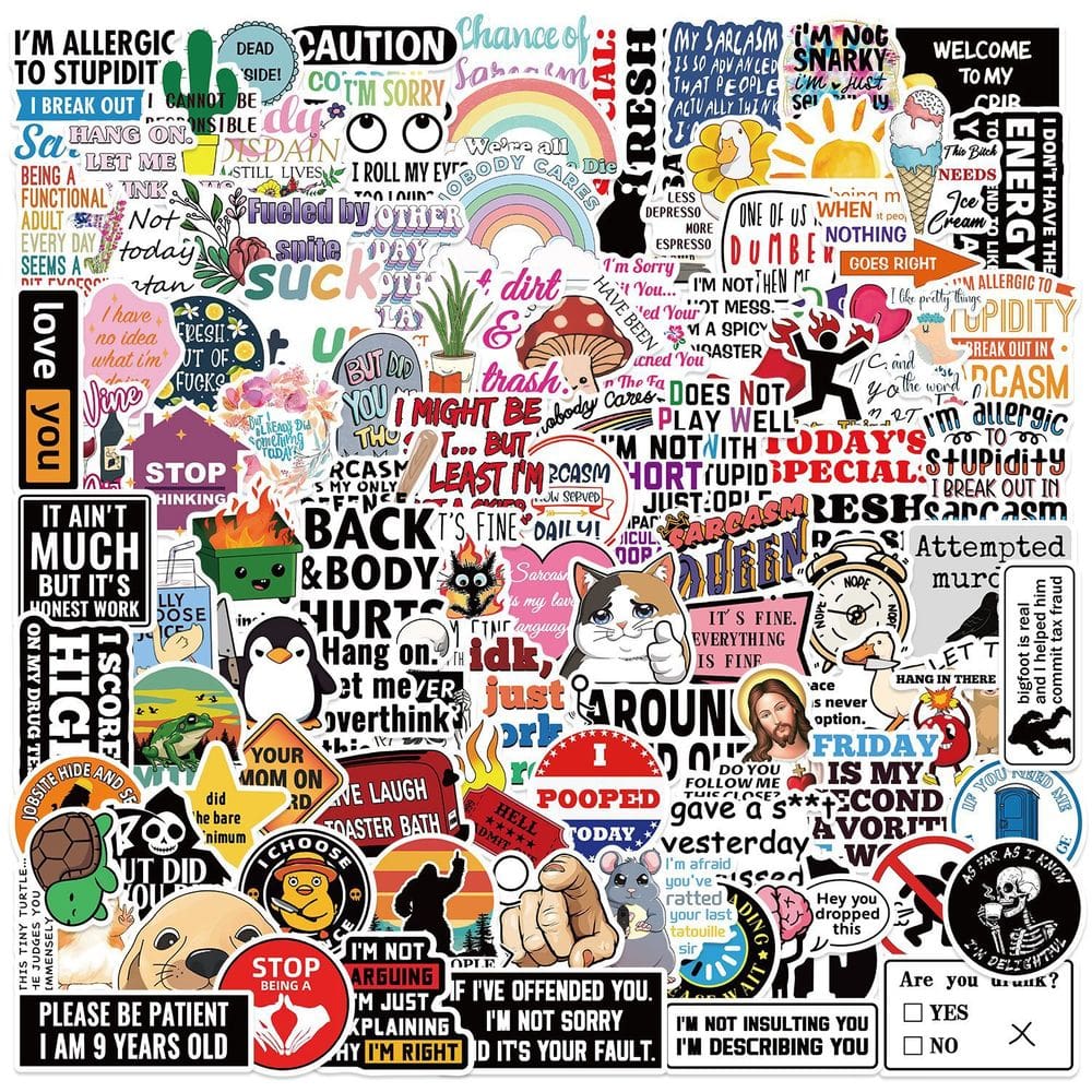 Pacote de adesivos Funny Meme “This Is Fine” em vinil de desenho animado x50