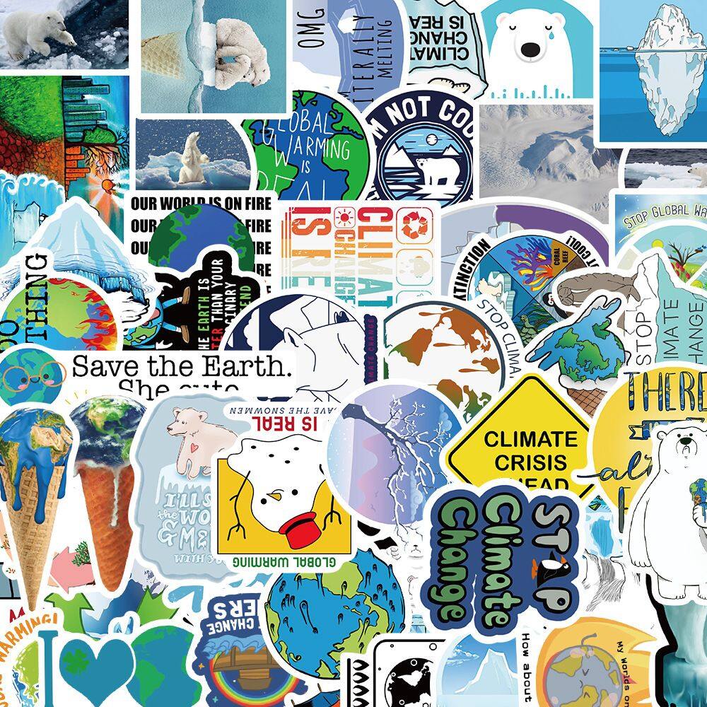 Adesivos de proteção da vida selvagem 50 peças de conscientização ambiental