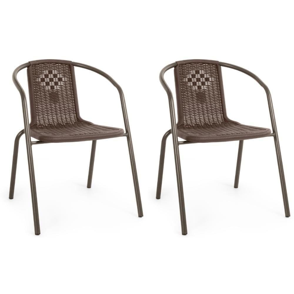 Kit 2 Cadeiras Com Braço Indaiá Em Polipropileno - Marrom