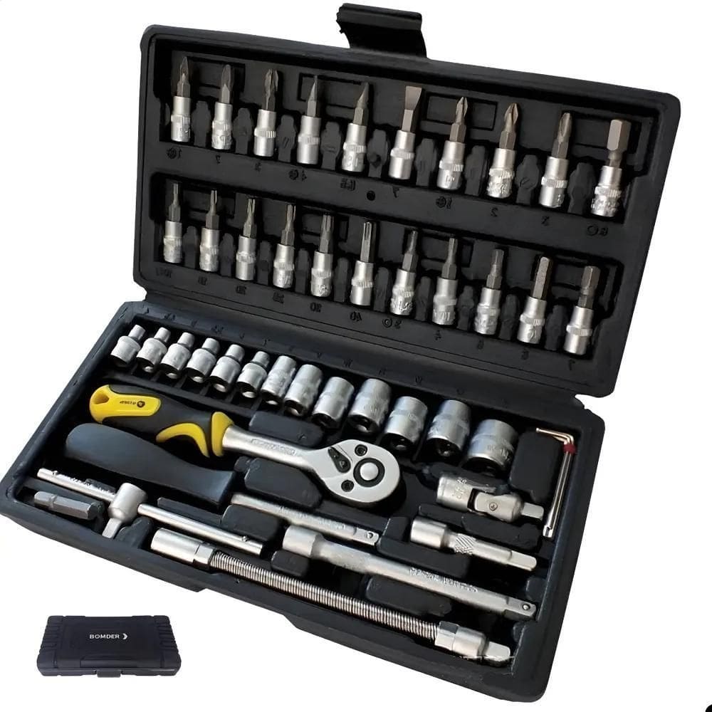 Kit Jogo Ferramentas Catraca 45 Peças Moto Gara