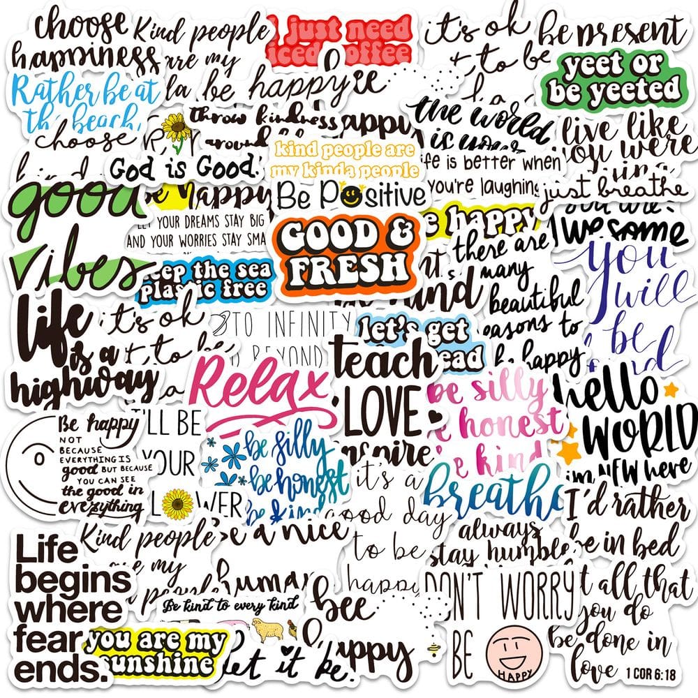 Pacote de adesivos Motivational Quote, 50 unidades - English Positive