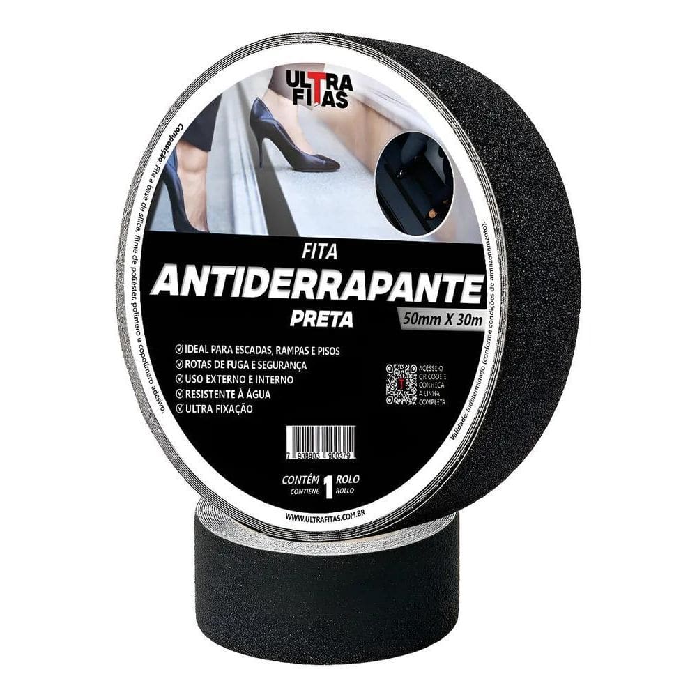 Fita Antiderrapante Preta 50Mm X 30M: Segurança Máxima