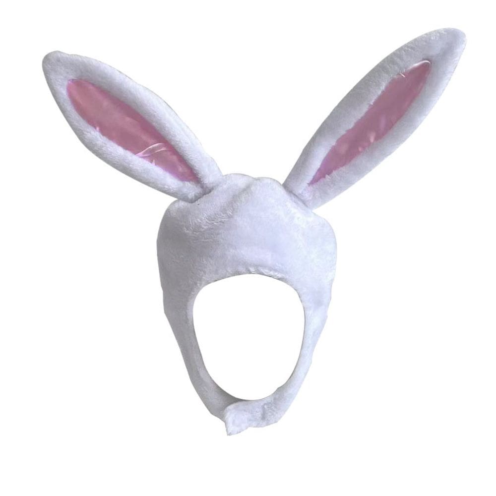 Boné de pelúcia, orelhas de coelho, fantasia de coelho branco, cosplay