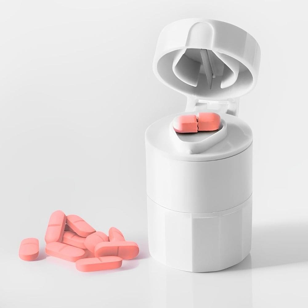 Porta Comprimidos Remédio Cortador e Macerador 3em1 Completo