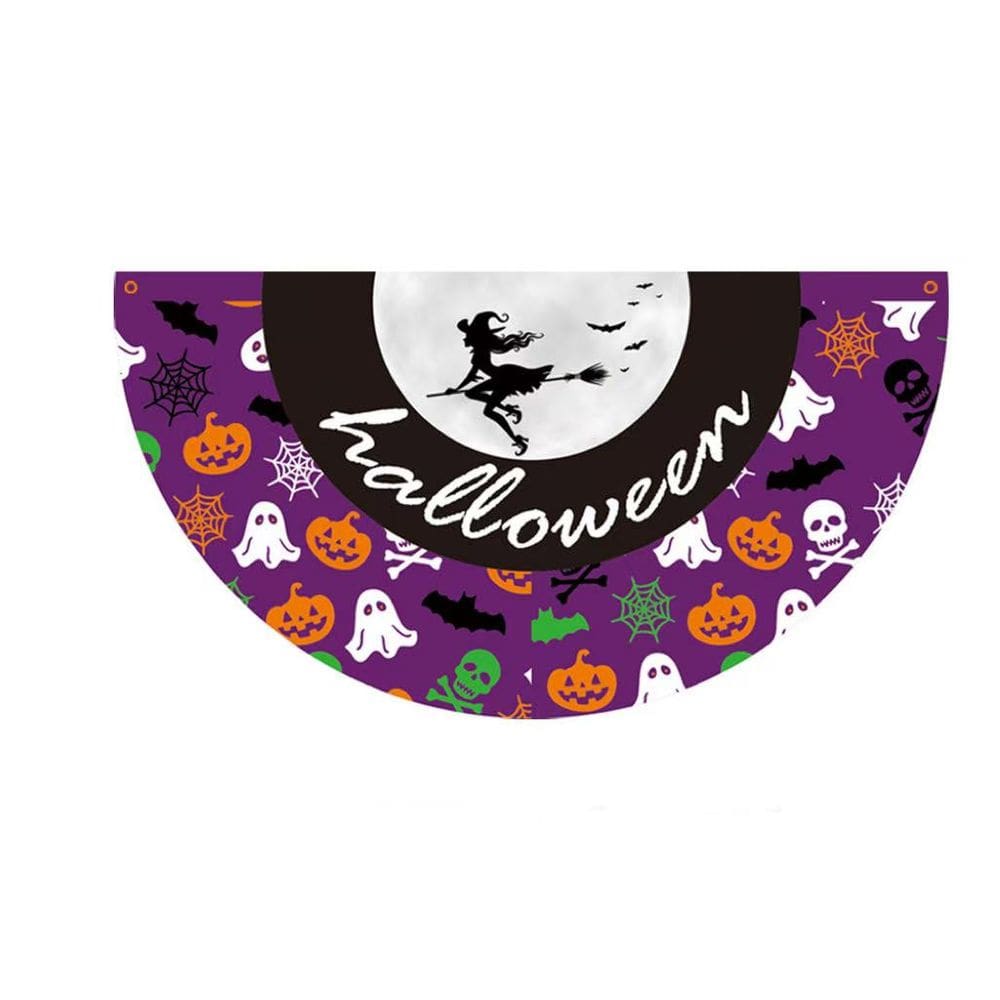 Bandeira de Halloween, bruxa e lua de Halloween 45x90cm - poliéster roxo