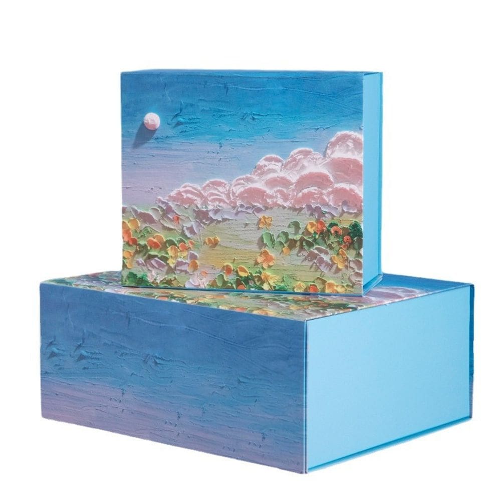 Caixa de presente Sunrise Floral Design, 2 peças grandes, 34x27x14cm